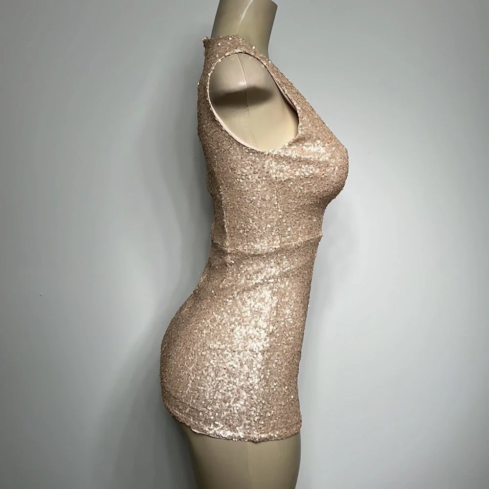 Tobi XS gold sequin mini dress - Picture 3 of 4